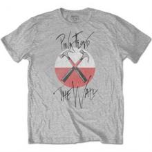 PINK FLOYD =T-SHIRT=  - TR WALL FADED HAMMERS LOGO -XL- GREY