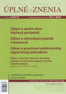  UZZ 4/2013 Zákon o správe daní (daňový poriadok) [SK] - suprshop.cz