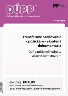  DUPP 7-8/2019 Transferového oceňovanie k pôžičkám - skrátená dokumentácia [SK] - supershop.sk