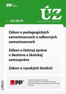  UZZ 22/2019 Zákon o pedagogických zamestnancoch a odborných zamestnancoch [SK] - supershop.sk