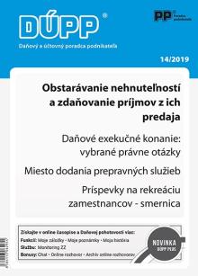  DUPP 14/2019 Obstarávanie nehnuteľností a zdaňovanie príjmov z ich predaja [SK] - suprshop.cz